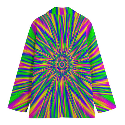 Vibrant Psychedelic Optical Illusion Women's Blazer