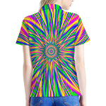 Vibrant Psychedelic Optical Illusion Women's Polo Shirt