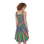Vibrant Psychedelic Optical Illusion Women's Sleeveless Dress