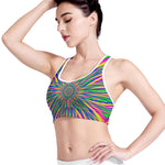 Vibrant Psychedelic Optical Illusion Women's Sports Bra