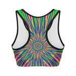 Vibrant Psychedelic Optical Illusion Women's Sports Bra