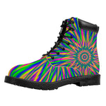 Vibrant Psychedelic Optical Illusion Work Boots