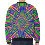 Vibrant Psychedelic Optical Illusion Zip Sleeve Bomber Jacket