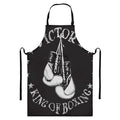 Victory King Of Boxing Print Bib Apron With Pocket