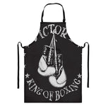 Victory King Of Boxing Print Bib Apron With Pocket
