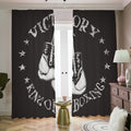 Victory King Of Boxing Print Dimout Pencil Pleat Curtains