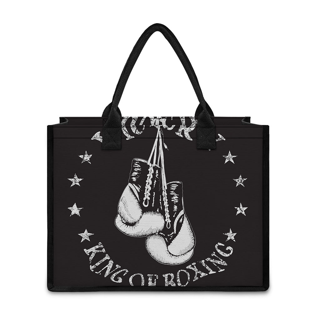 Victory King Of Boxing Print Canvas Tote Bag