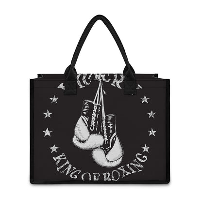 Victory King Of Boxing Print Canvas Tote Bag