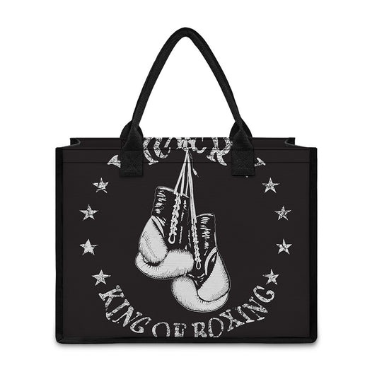 Victory King Of Boxing Print Canvas Tote Bag