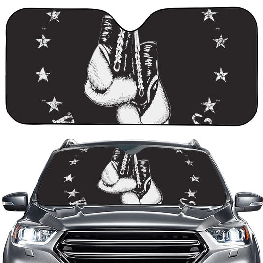 Victory King Of Boxing Print Car Windshield Sun Shade