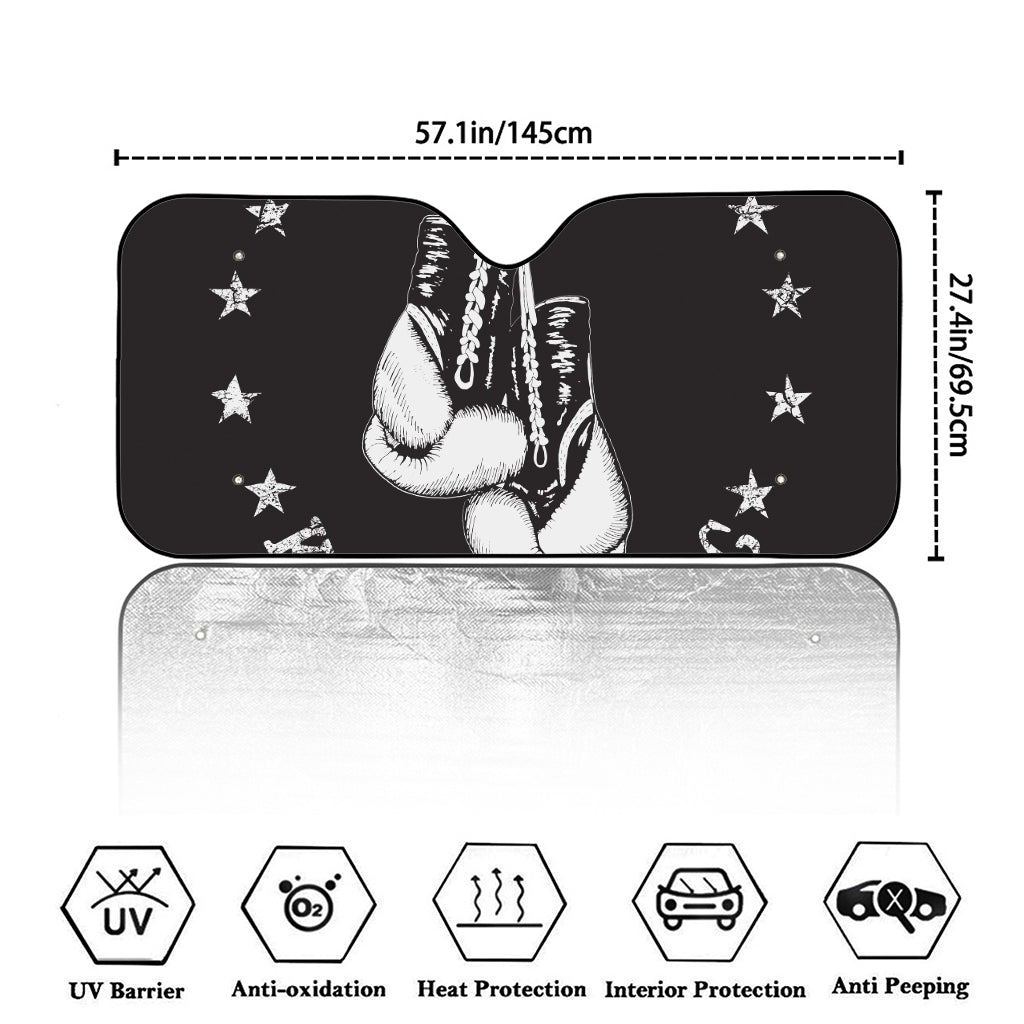 Victory King Of Boxing Print Car Windshield Sun Shade