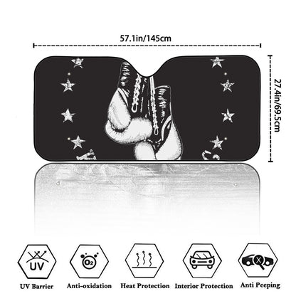 Victory King Of Boxing Print Car Windshield Sun Shade