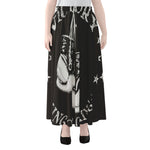 Victory King Of Boxing Print Chiffon Maxi Skirt