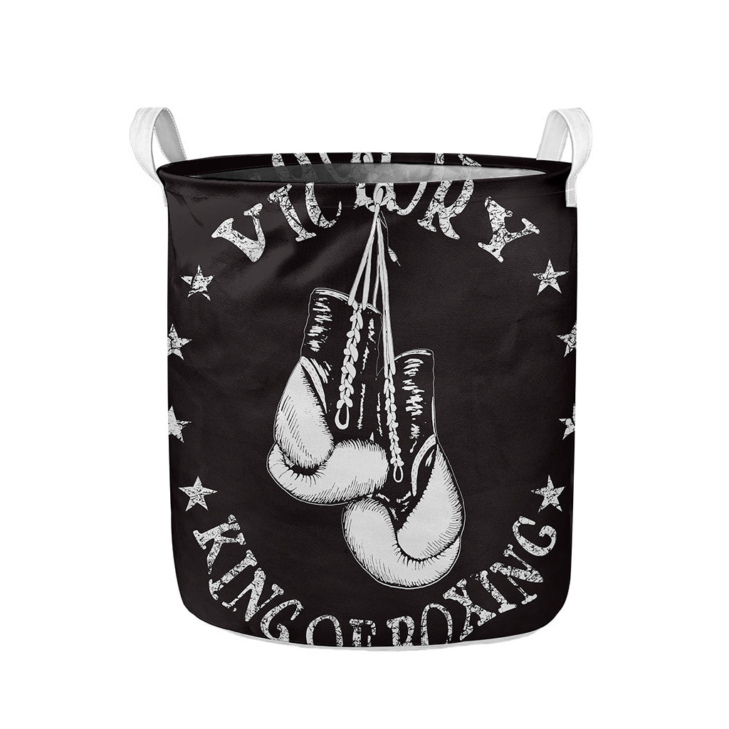 Victory King Of Boxing Print Collapsible Laundry Basket
