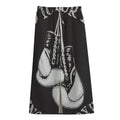Victory King Of Boxing Print Cotton Front Slit Maxi Skirt