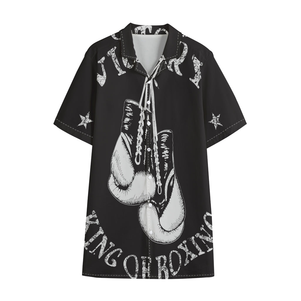 Victory King Of Boxing Print Cotton Hawaiian Shirt