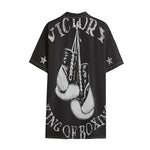 Victory King Of Boxing Print Cotton Hawaiian Shirt