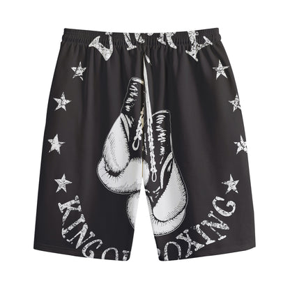 Victory King Of Boxing Print Cotton Shorts