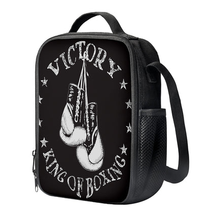 Victory King Of Boxing Print Crossbody Lunch Bag