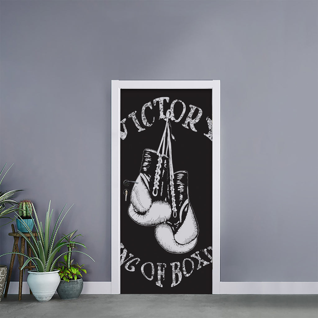 Victory King Of Boxing Print Door Sticker