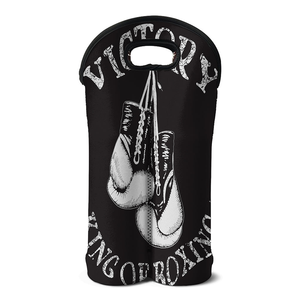 Victory King Of Boxing Print Double Neoprene Wine Tote