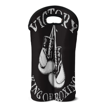 Victory King Of Boxing Print Double Neoprene Wine Tote