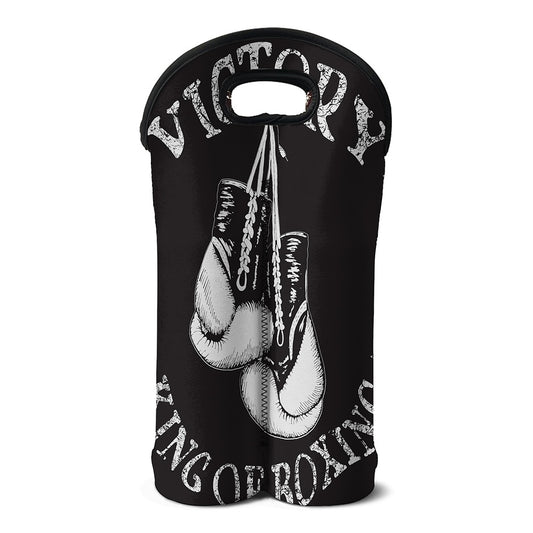 Victory King Of Boxing Print Double Neoprene Wine Tote