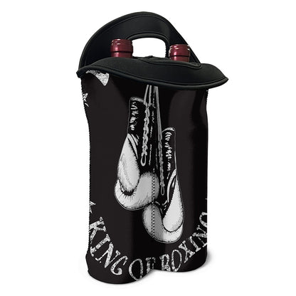 Victory King Of Boxing Print Double Neoprene Wine Tote