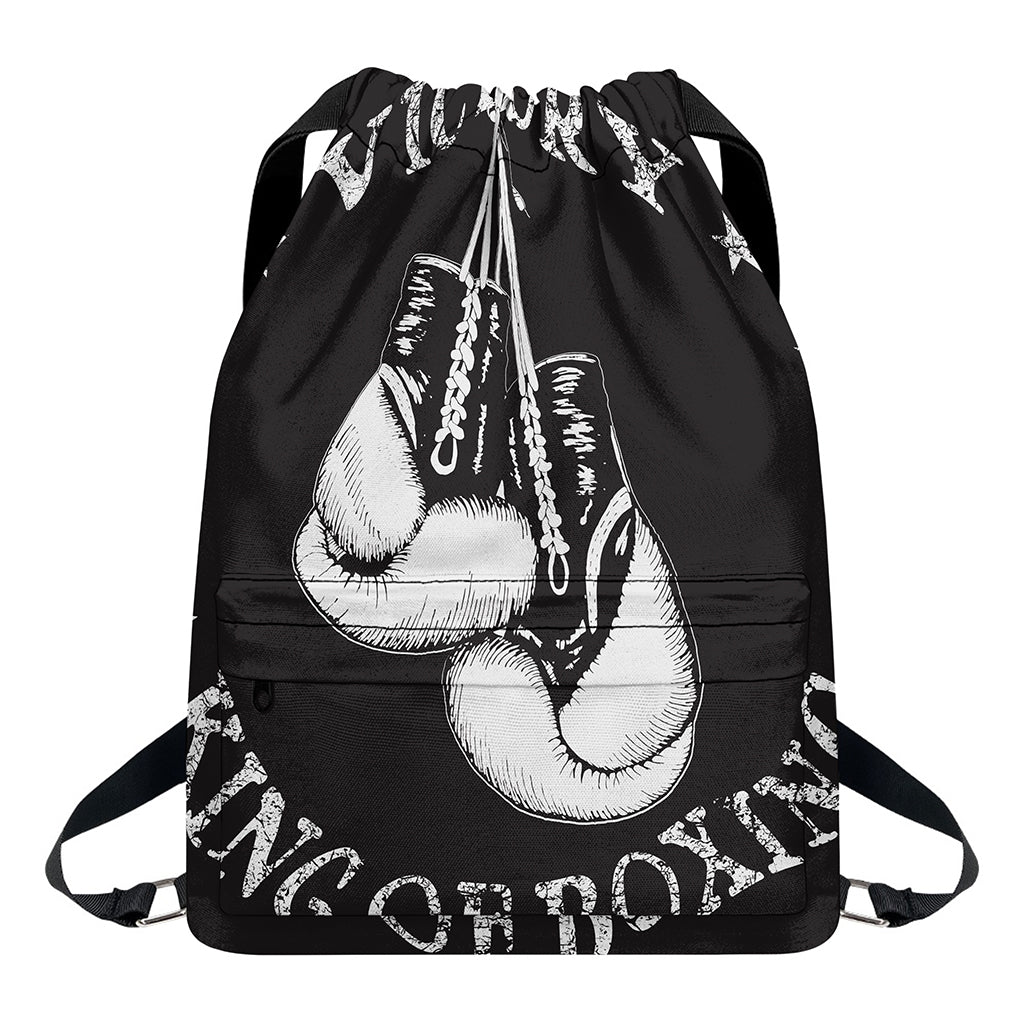 Victory King Of Boxing Print Drawstring Backpack