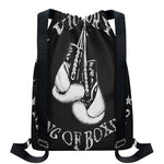 Victory King Of Boxing Print Drawstring Backpack