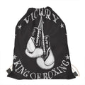 Victory King Of Boxing Print Drawstring Bag