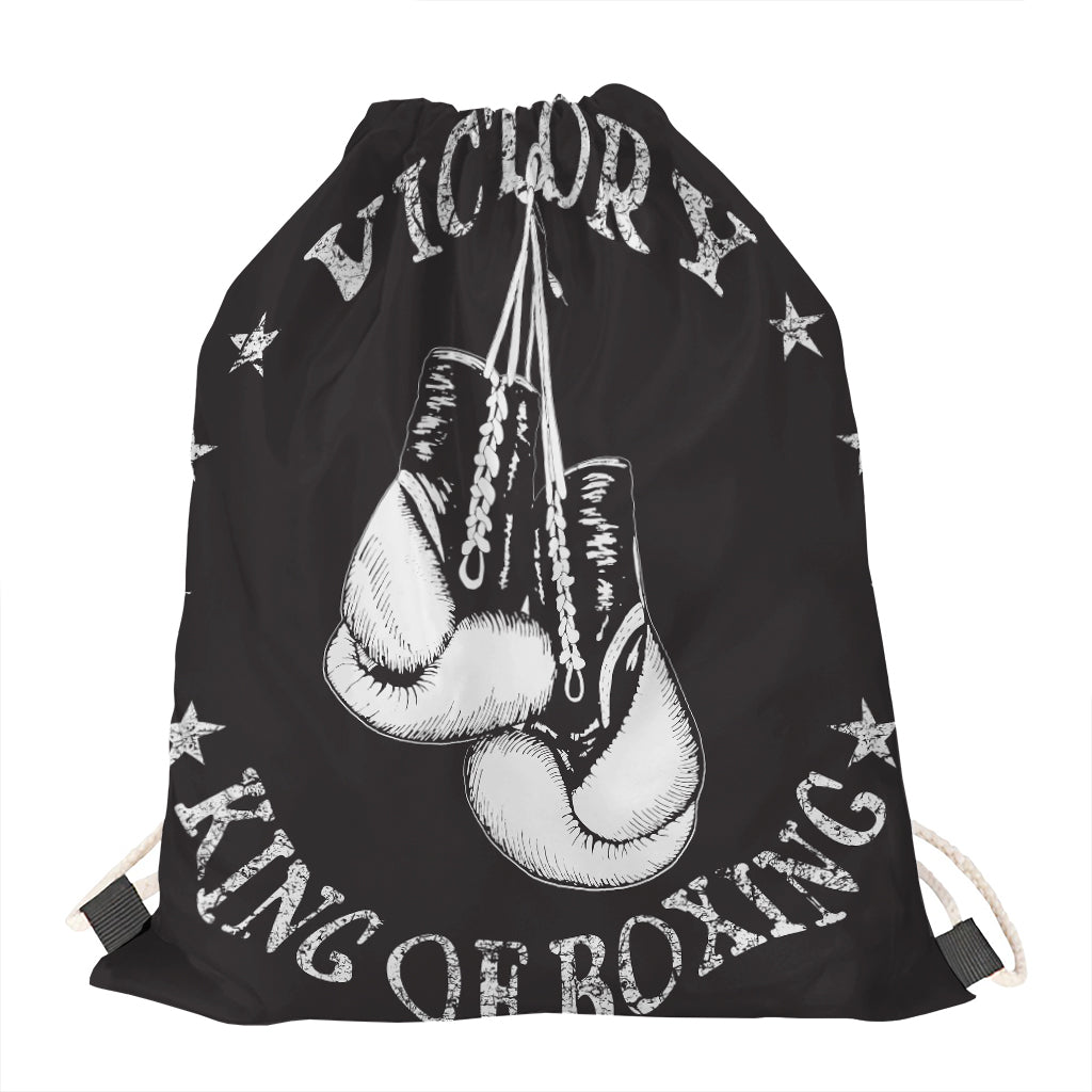 Victory King Of Boxing Print Drawstring Bag