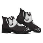 Victory King Of Boxing Print Flat Ankle Boots