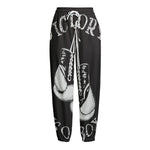 Victory King Of Boxing Print Fleece Lined Knit Pants