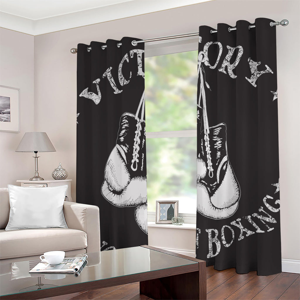 Victory King Of Boxing Print Grommet Curtains