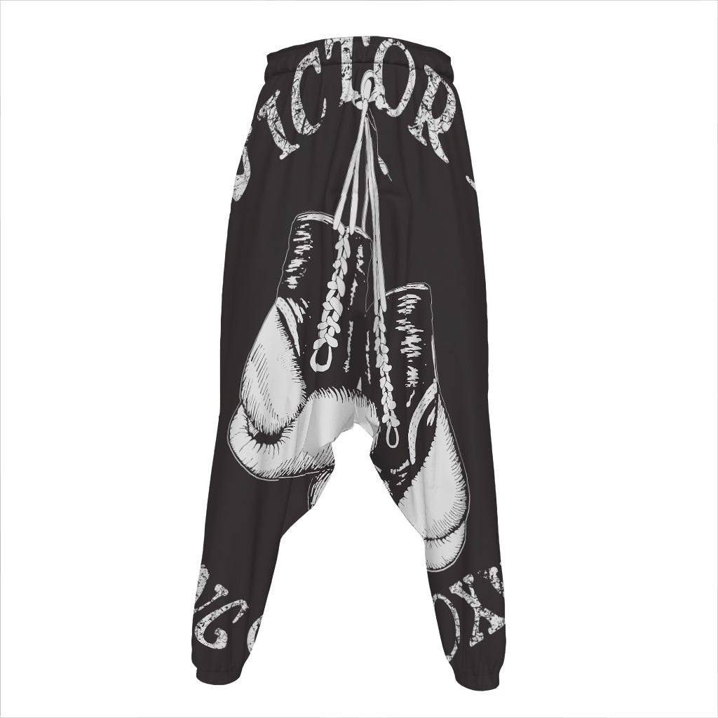 Victory King Of Boxing Print Hammer Pants