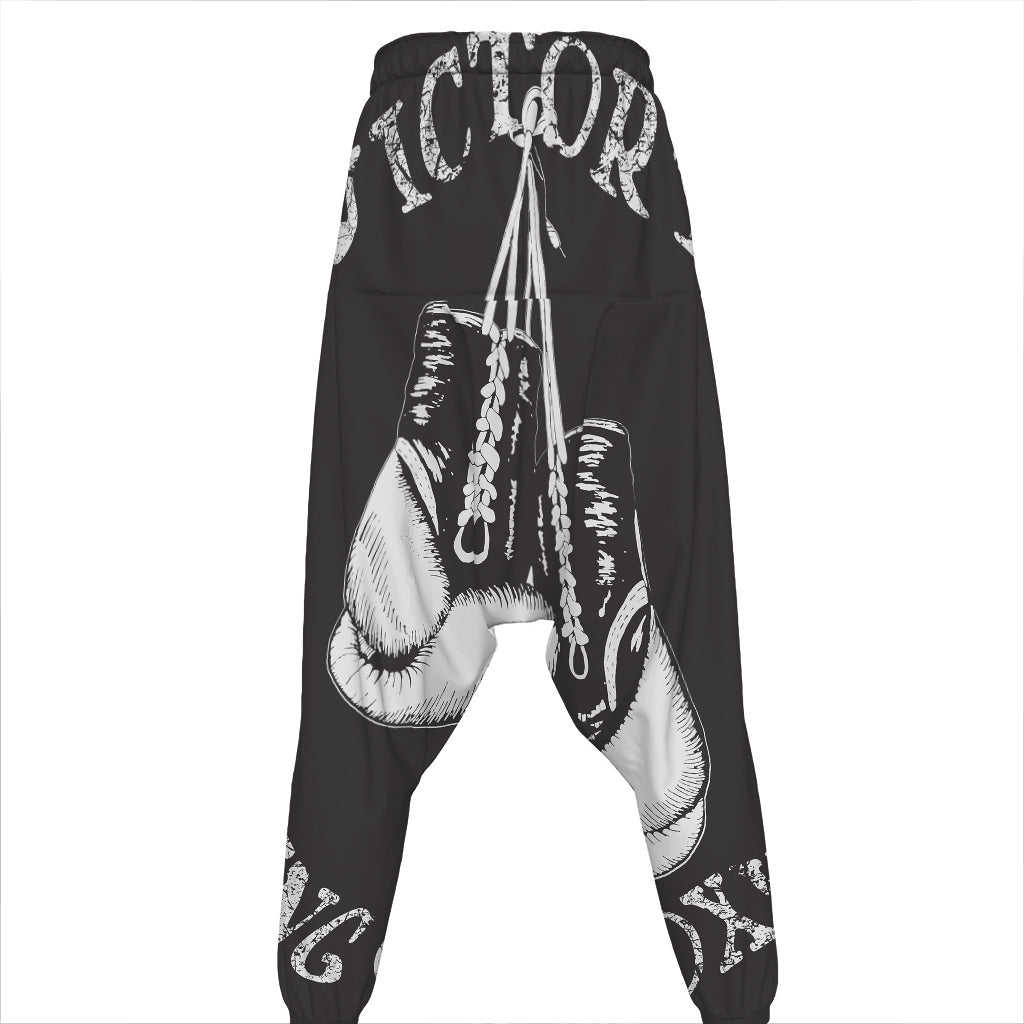 Victory King Of Boxing Print Hammer Pants