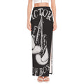 Victory King Of Boxing Print High Slit Maxi Skirt