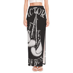 Victory King Of Boxing Print High Slit Maxi Skirt