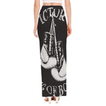 Victory King Of Boxing Print High Slit Maxi Skirt