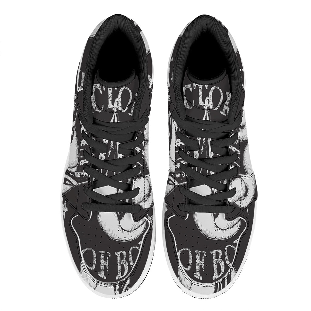 Victory King Of Boxing Print High Top Leather Sneakers