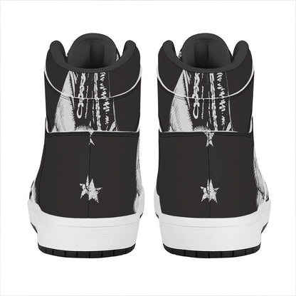 Victory King Of Boxing Print High Top Leather Sneakers