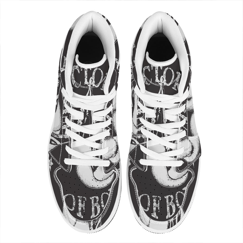 Victory King Of Boxing Print High Top Leather Sneakers