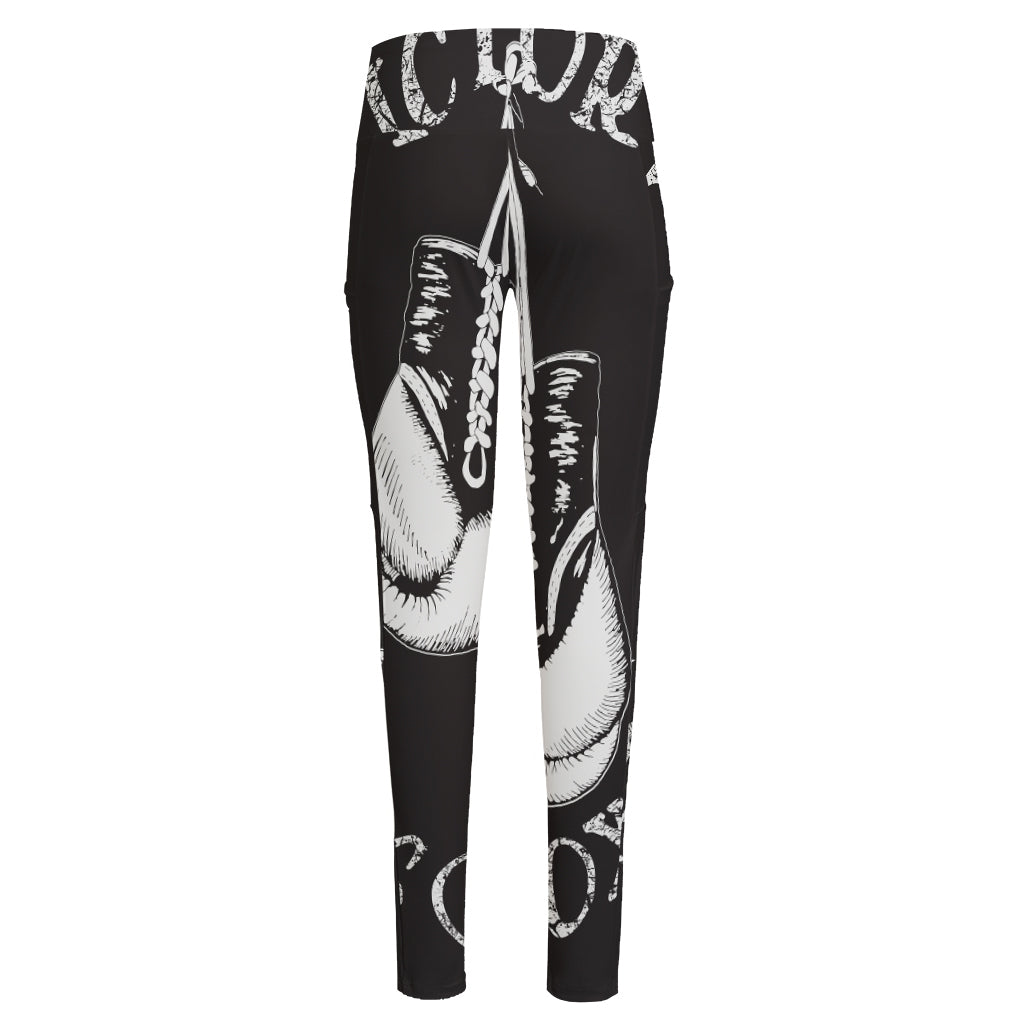 Victory King Of Boxing Print High-Waisted Pocket Leggings