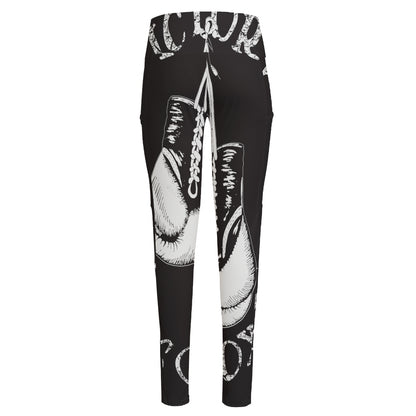 Victory King Of Boxing Print High-Waisted Pocket Leggings