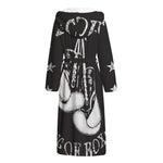 Victory King Of Boxing Print Hooded Bathrobe