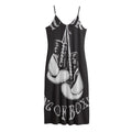 Victory King Of Boxing Print Jersey Midi Cami Dress