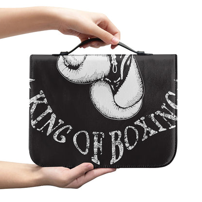 Victory King Of Boxing Print Leather Bible Cover