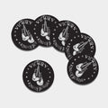Victory King Of Boxing Print Leather Coaster Set