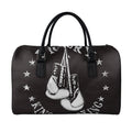 Victory King Of Boxing Print Leather Duffel Bag